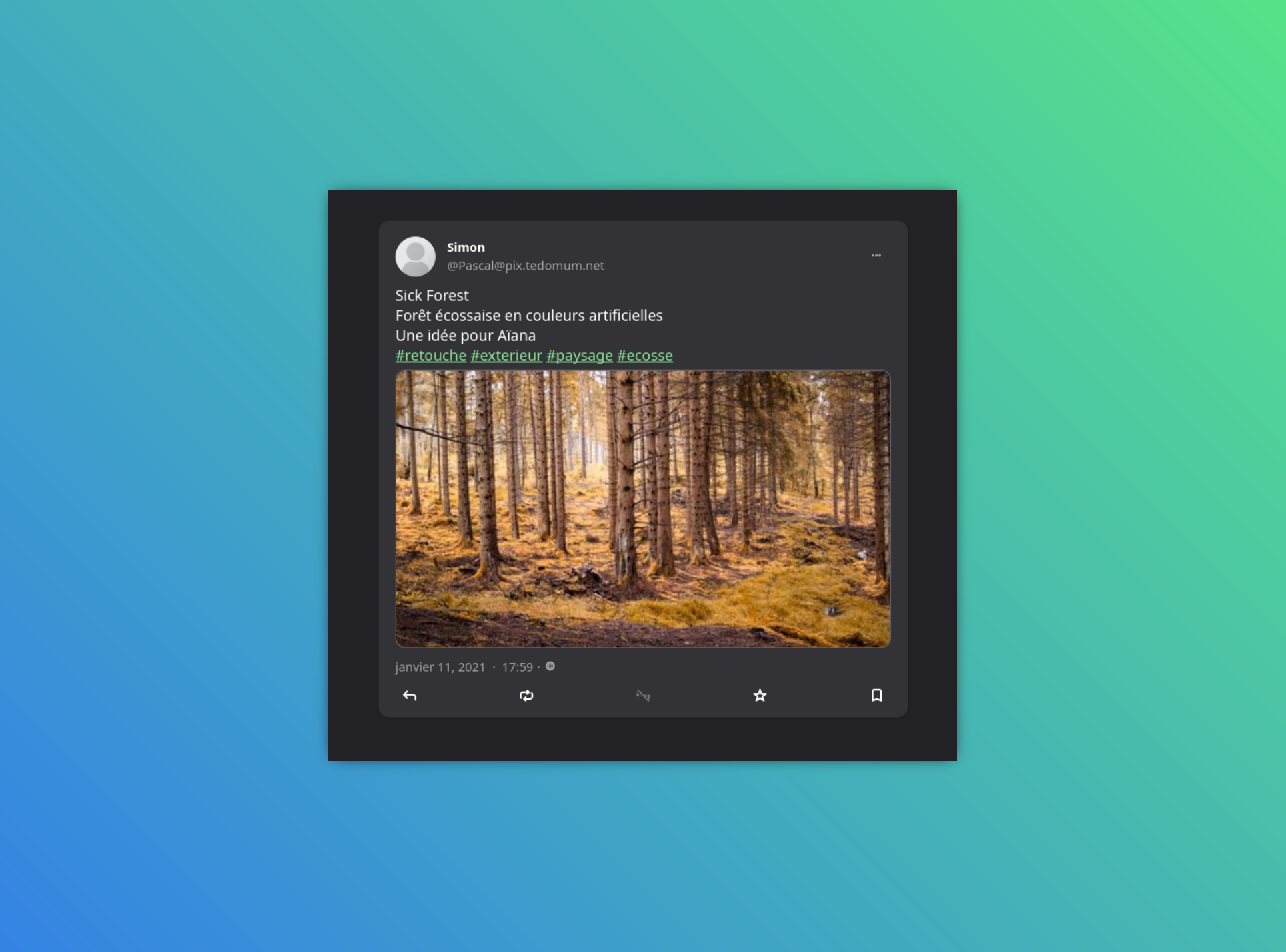 Un post mastodon