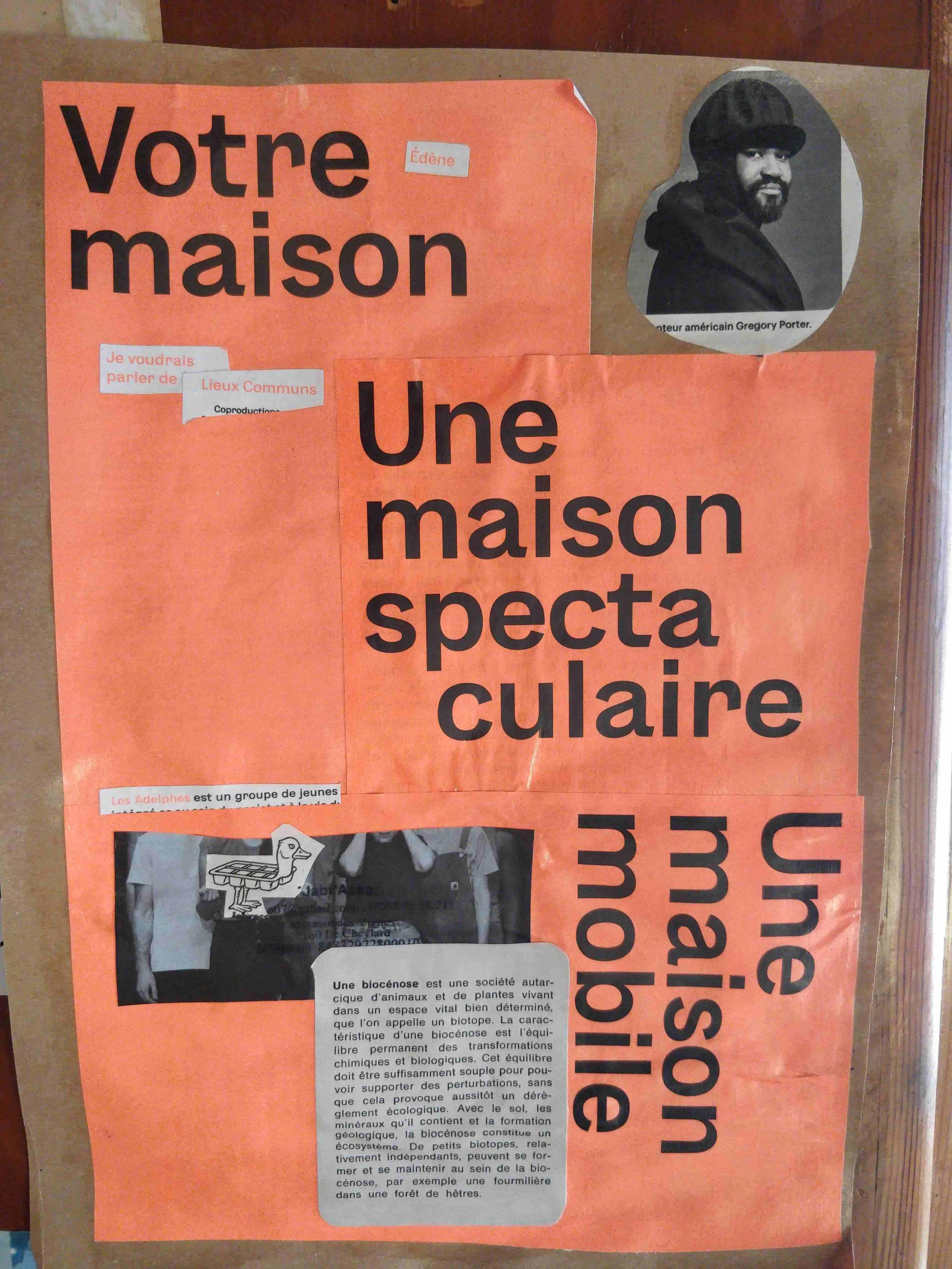 Un collage réaliser là bas